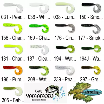 Gary Yamamoto Grub (40-20) Single Curly Tail 4 Inch Any 17 Color Fishing Baits • $10.46