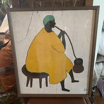 Muhammad Ali Painting Hookah African 19x17 Framed Rare • $175