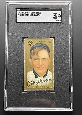 Christy Mathewson T205 1911 Piedmont Tobacco Card SGC 3 VG Excellent Eye Appeal • $2650