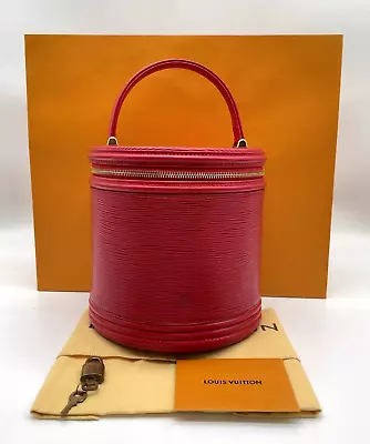 Authentic Louis Vuitton Epi Red Cannes M48037  Cosmetic  Hand Bag W/Bag  SKS2143 • £108.98