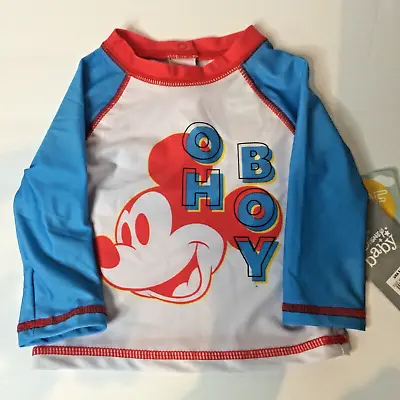 Disney Mickey Mouse Swim Rash Guard For Baby  - Size 9 - 12  Months - New • $8.99