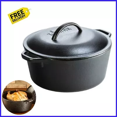 Lodge 5qt Cast Iron Dutch Oven For Family And Group Meals • $43.99