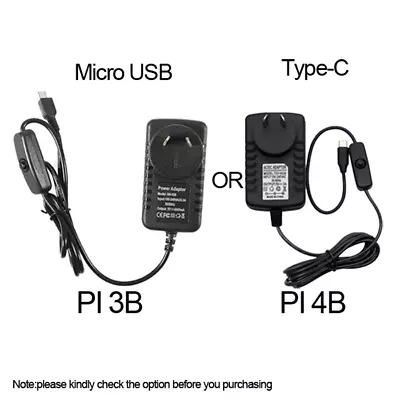 5V 3A Micro USB/Type C Charger For Raspberry Pi 3B/4B Adapter Power Supply • $26.39