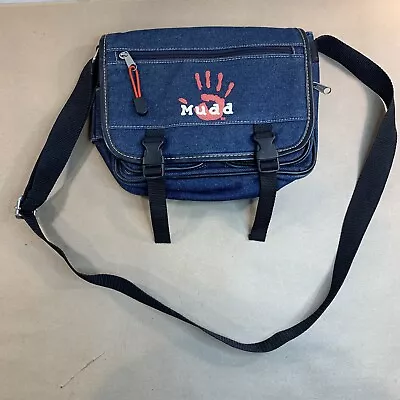 Mudd Denim Jean Red Blue Crossbody Bag Purse Y2K Satchel Bag • $39.95