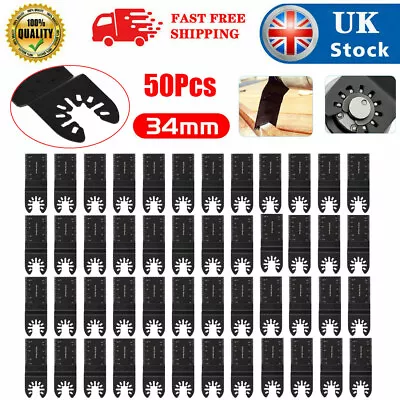 50 Pack Universal Oscillating Saw Blade 34mm Multi Tool Blades Wood Metal Cutter • £16