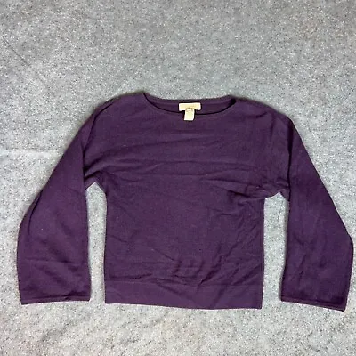 Mainbocher Womens Sweater Small Purple Cashmere Long Sleeve Wide Sleeve Winter • $27.98