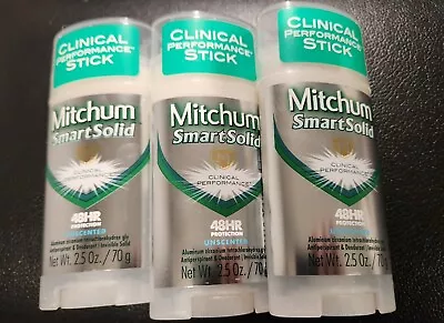 (3) Pack Mitchum Smart Solid Unscented Clinical Performance Deodorant  • $29.99