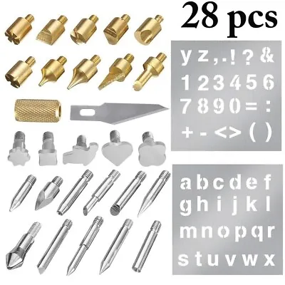 $9.80 • Buy 28pcs Wood Burning Set Tool Pen Pyrography Supplies Iron Tips Art Craft Kit A794