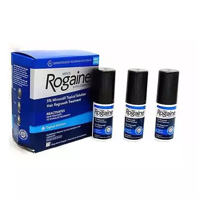 Men's Extra Rogaine Hair Strength 3-mo Regrowth Solution Treatment Revitalizes • £18.44