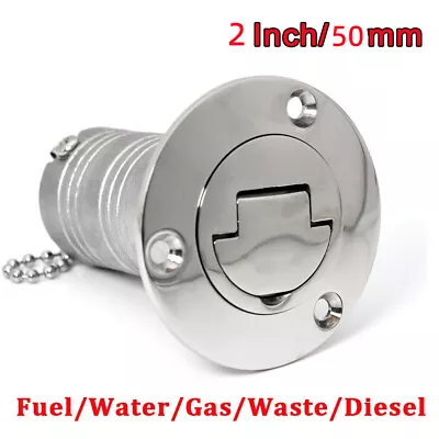 Boat Marine 2  Keyless Cap Gas Fuel Tank Deck Fill Filler 316 Stainless  • $27.54