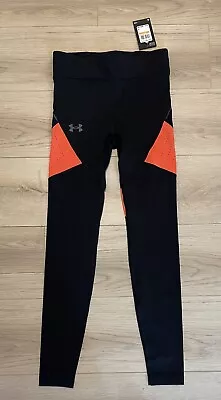 NEW Under Armour Speedpocket Compression Tights Black Orange Pants Men’s Small S • $31.99