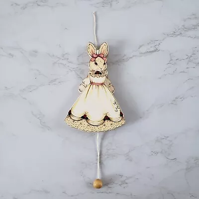 Midwest Of Cannon Falls Wooden Pull String Victorian Bunny Rabbit Ornament  • $12.99