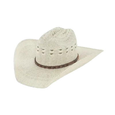 Justin Bent Rail Blaine Ivory & Brown Straw Cowboy Hat JS4456BLNE44 • $59.99