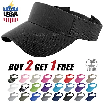 Visor Sun Plain Hat Sports Cap Colors Golf Tennis Beach Adjustable Summer • $7.45