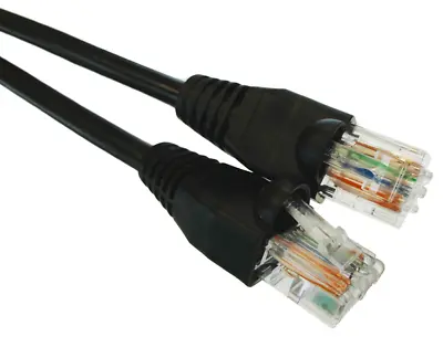 £8.60 • Buy 5m-100m Cat5e Black External Home Office Network Ethernet Cable 100% Copper Lot