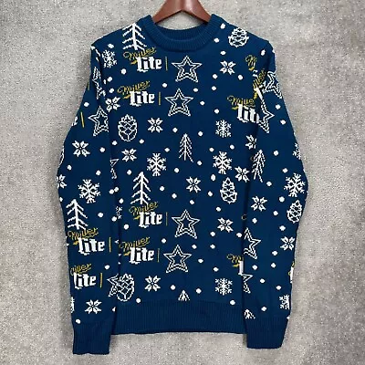 Dallas Cowboys Miller Lite Ugly Christmas Sweater Men's Size Small Blue Knit • $39.95