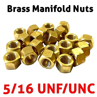 £6.99 • Buy Brass Manifold Nuts UNF UNC 5/16 Exhaust Brass Nuts For Manifold Studs High Temp