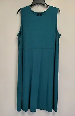 J Jill Womens L Petite Dress Green Stretch Knit Sleeveless Wearever Collection • $23.09