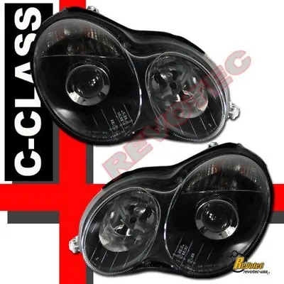 2001-2007 Mercedes Benz W203 C Class C230 C240 C320 Black Projector Headlights • $255