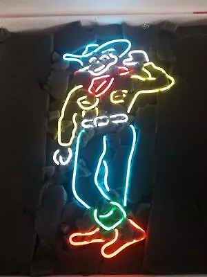 $134.09 • Buy Las Vegas Cowboy VIC 17 X14  Neon Lamp Light Sign Bar Beer Man Cave Wall Decor