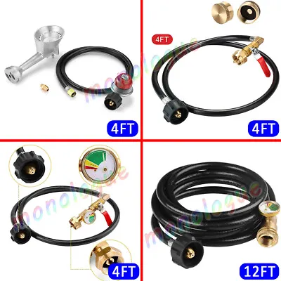 4-12 Propane Adapter Hose LP Tank 1lb To 50lb Converter For QCC1 Type1 Gas Grill • $25.99