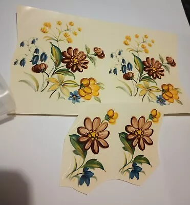 Vintage Water Transfer Ceramic Decals Brush Stroke Daisy Bouquet 4 • $4