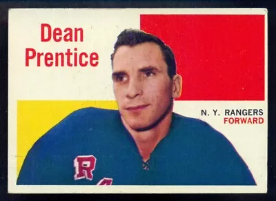 1960-61 TOPPS NHL HOCKEY #37 Dean Prentice EX-NM N Y New York Rangers Card • $32.29