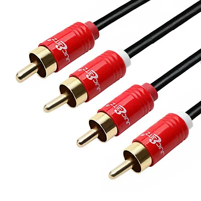 £9.49 • Buy Male To Male RCA Cable Twin Shielded Phono Plug Lead 1m 2m 3m 4m 5m 7m 10m