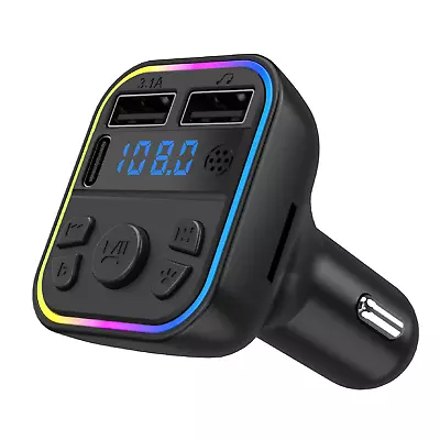 Car Bluetooth 5.0 Radio MP3 Player FM Transmitter Adapter PD Type-C Dual USB • $7.13