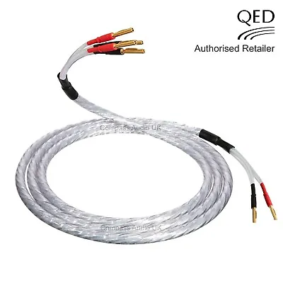 QED XT25 BI-WIRE Speaker Cable 1 X 1.0m Gold Banana Plugs 2 To 4 Terminated • £33