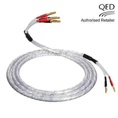 QED XT25 BI-WIRE Speaker Cable 1 X 2.5m Gold Banana Plugs 2 To 4 Terminated • £55.95