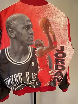 Vintage Chicago Bulls Michael Jordan Chalk Line Fanimation Jacket Medium • $200