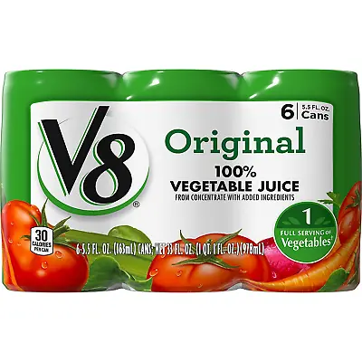 $13.02 • Buy V8 Original 100% Vegetable Juice, 5.5 Oz Can Pack Of 6
