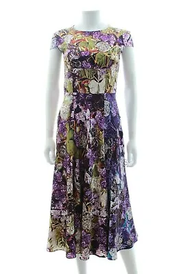 $332.10 • Buy Mary Katrantzou Satin-Silk Leaf Print Dress / Multi / RRP: £1,890.00