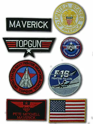 Pete Mitchell US Pilot  FANCY DRESS Patches - Iron-On Patch Mega Set  007 • $15.15