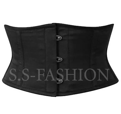 Cotton Underbust Waist Trainer Waspie Cincher Tight Lacing Steel Boned Corset • £16.99