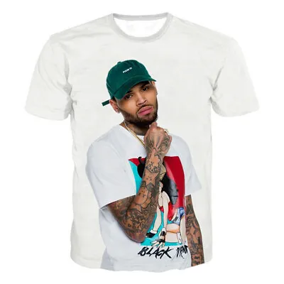 £8.39 • Buy Singer Chris Brown Casual Women Men T-Shirt 3D Print Short Sleeve Tee Top