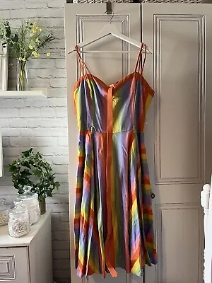 Collectif Nova Orange Rainbow Dress (18/2XL) • £60