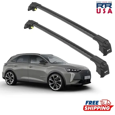 Fits Citroen DS 7 CROSSBACK 2018-2023 Roof Rack Cross Bars Black 2 Pcs • $190