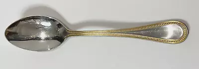 Towle Silver Beaded Antique Gold Stainless Satin Serving Spoon 8 1/2  - Germany • $24.97