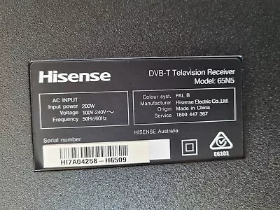 Hisense 65n5 Power Supply Board  • $80