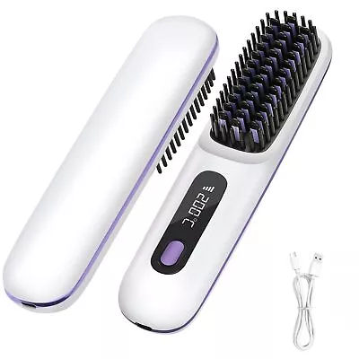 Portable Cordless Hair Straightener Brush With LED Display - Lightweight Mini... • $57.49