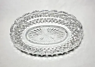 WATERFORD~Lovely Thick Cut Crystal 10.75  Low OVAL CENTERPIECE BOWL (Innisfree?) • $98