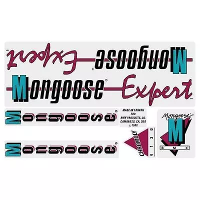 1988 Mongoose - Expert Decal Set - Chrome Frame • $39.95