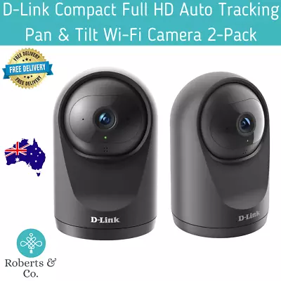 D-Link Compact Full HD Auto Tracking Pan & Tilt Wi-Fi Camera 2 Pack • $234.98