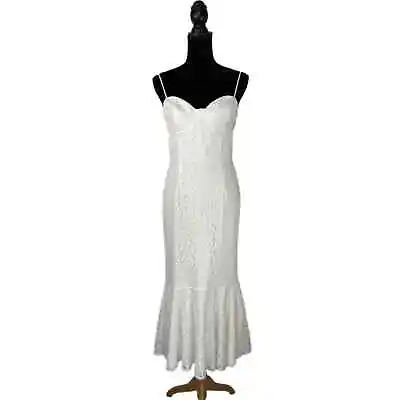 Lulus White Lace Mermaid Maxi Slip Dress - Women's Size L • $46.75