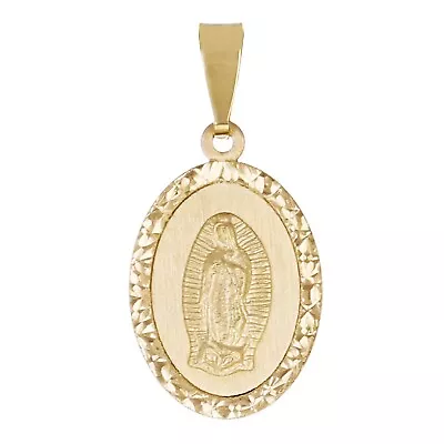 Italian 14k Yellow Gold Miraculous Medal Oval Charm Pendant 21mmx10.5mm 0.9 Gram • $76.99