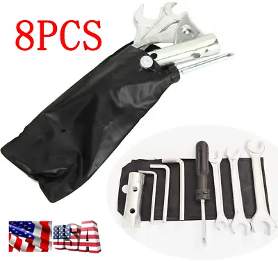 8 Pcs Motorcycle Spark Plug Spanner Wrench Socket Screwdriver Tool Kit Universal • $16.14