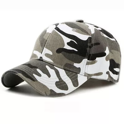 Mens Womens Camouflage Baseball Cap Army Hat Camo Military Fishing Leisure Cap • £5.15