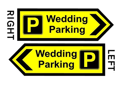 £15.49 • Buy Wedding Parking Direction Sign 17x6 Inch Parking Sign